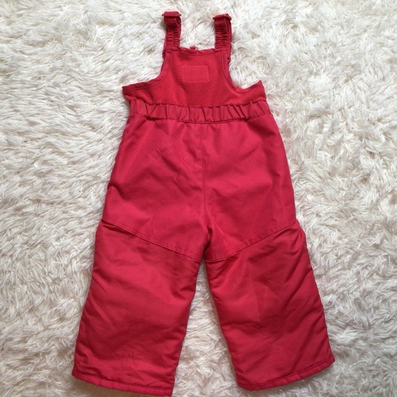 Snow Bibs Overalls Girl 18 Months Winter Waterproof Pink Raspberry Cherokee 24 2 - Picture 3 of 5